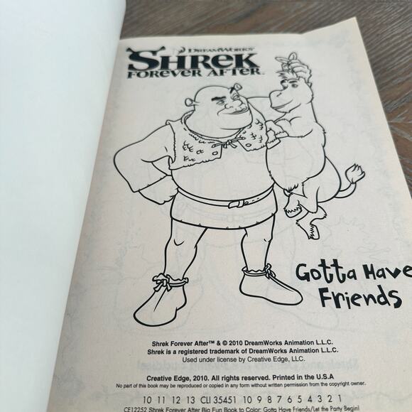Shrek Forever After Big Fun Book To Color 2010 Coloring Unused Preowned Friends - Picture 6 of 9